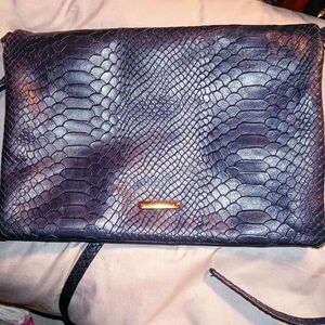 Elegant Blue Snakeskin Pattern Clutch